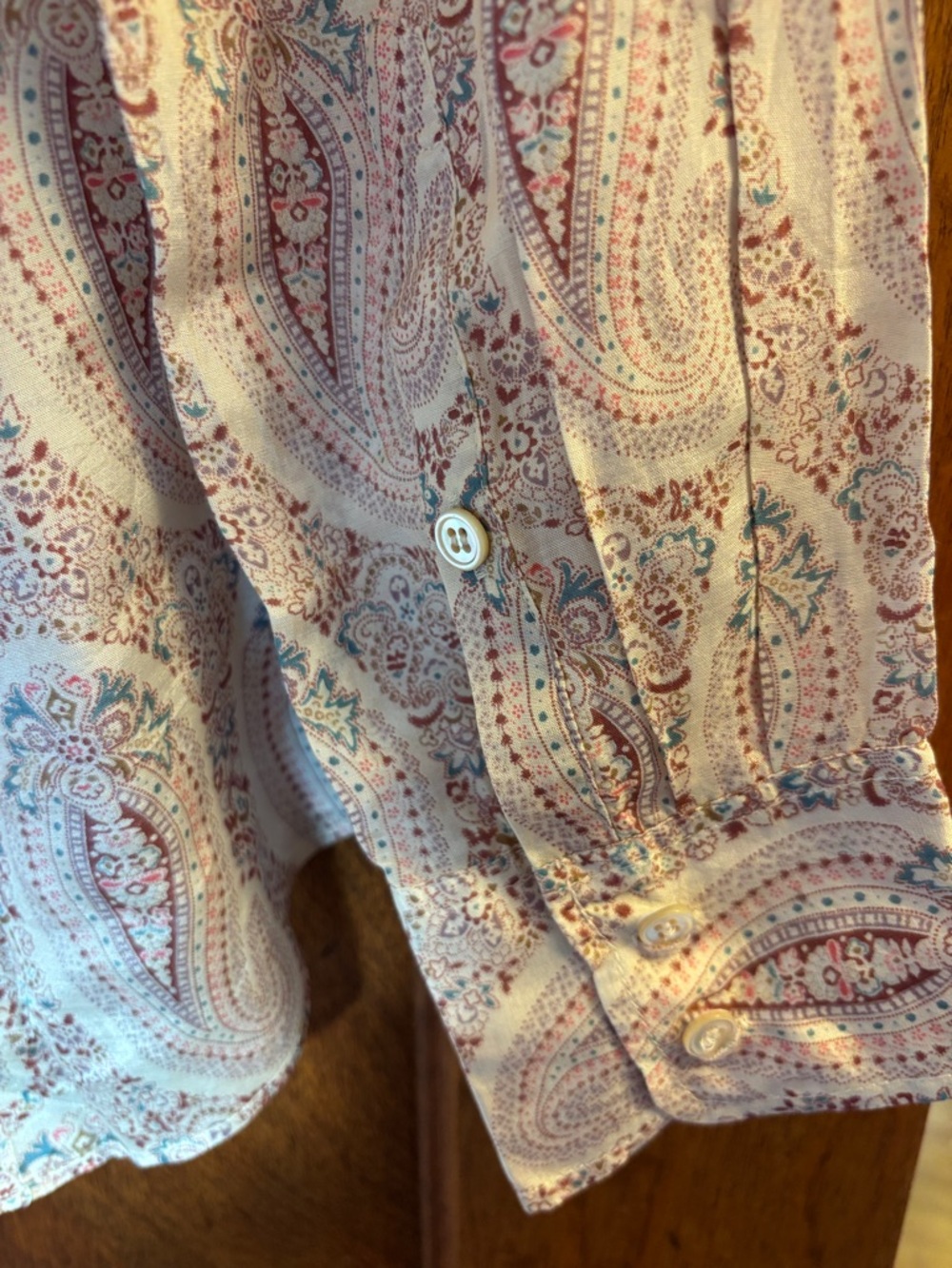 J. Crew Pink Paisley Long-Sleeve Button-Down Perfect Shirt - Picture 5 of 5